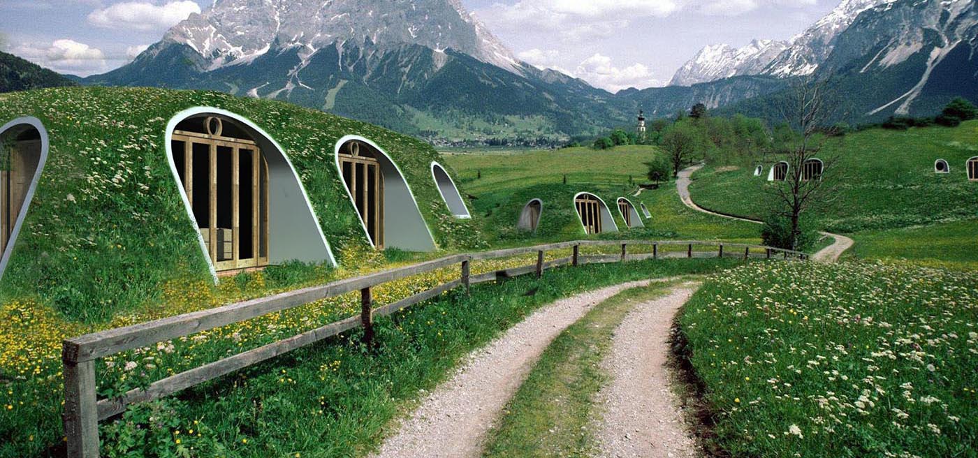 escapar labio Delgado Casas ecológicas al estilo Hobbit integradas con la naturaleza