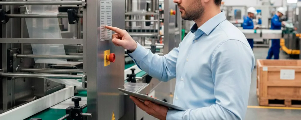 Tasador valorando maquinaria industrial