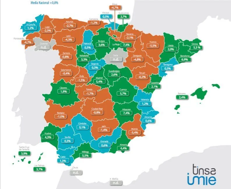 Los pisos vuelven a subir en tasa interanual en las regiones de Valencia, Extremadura y Castilla y León